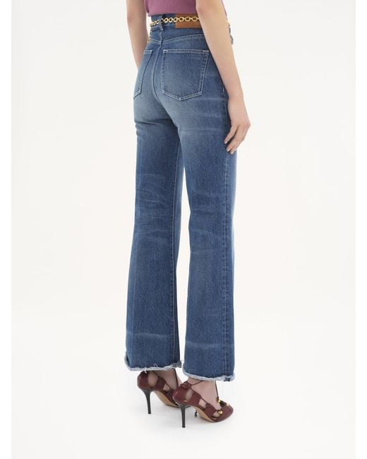 Chloé Blue Chloé High Waisted Flared-Leg Jeans