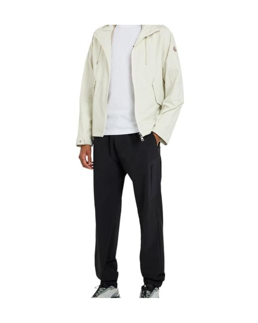 Moncler White Hooded Shell Jacket for men