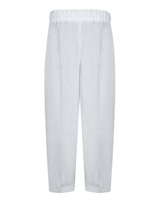 Herno White Drawstring Tapered-Leg Trousers