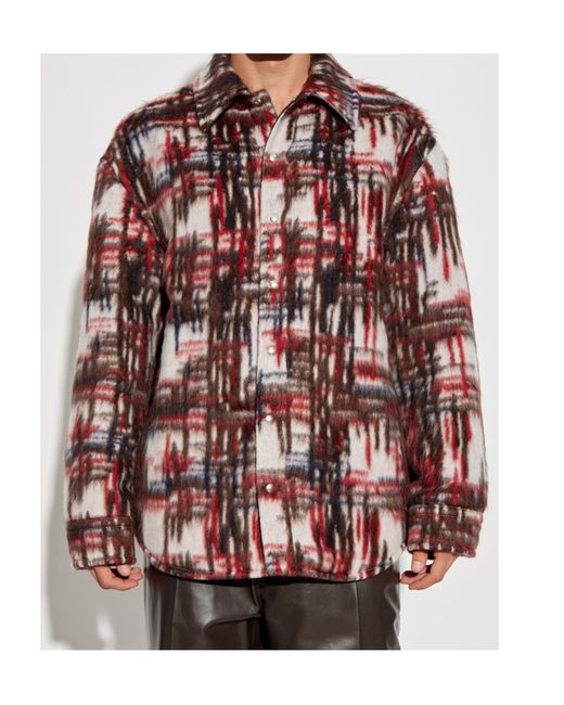Bottega Veneta Red Drop Shoulder Brushed Jacket for men