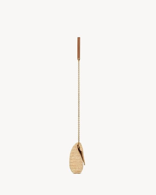 Saint Laurent White Cassandre Chain Pouch