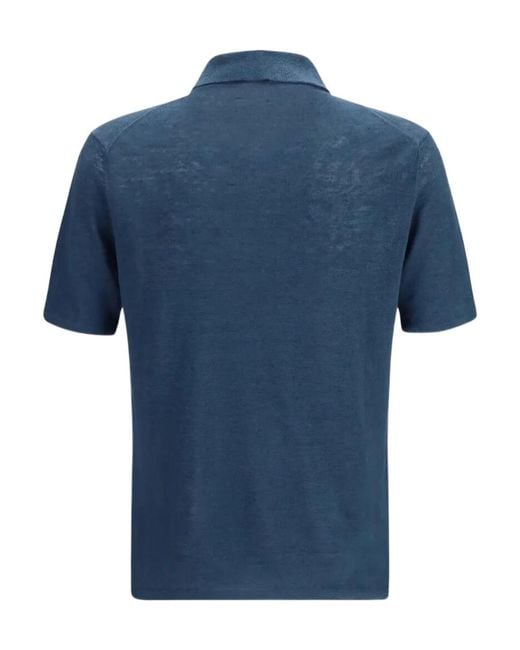 Roberto Collina Blue Short-Sleeve Polo Shirt for men