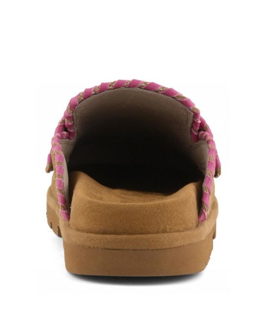 Mou Brown Low Bio Sabot Leather Stitching