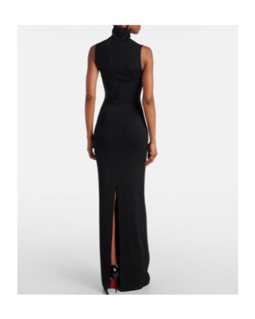Nensi Dojaka Black Gwyneth Knitted Corset Maxi Dress