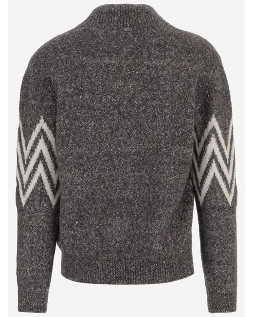 Herno Gray V-Neck Knitwear for men