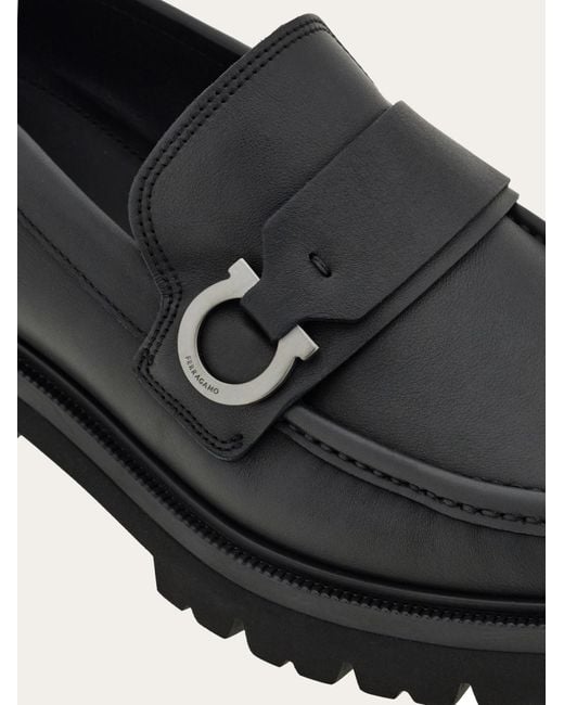 Ferragamo Black Ferragamo Gancini Ornament Loafers for men