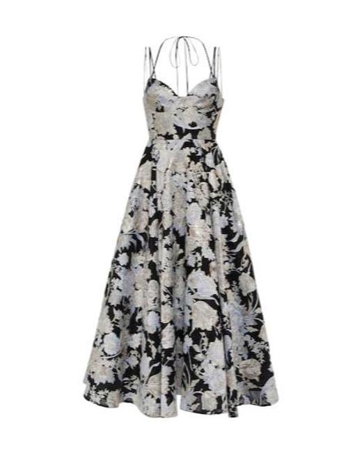 Erdem White Rea Jacquard Fil Coupe Midi Dress