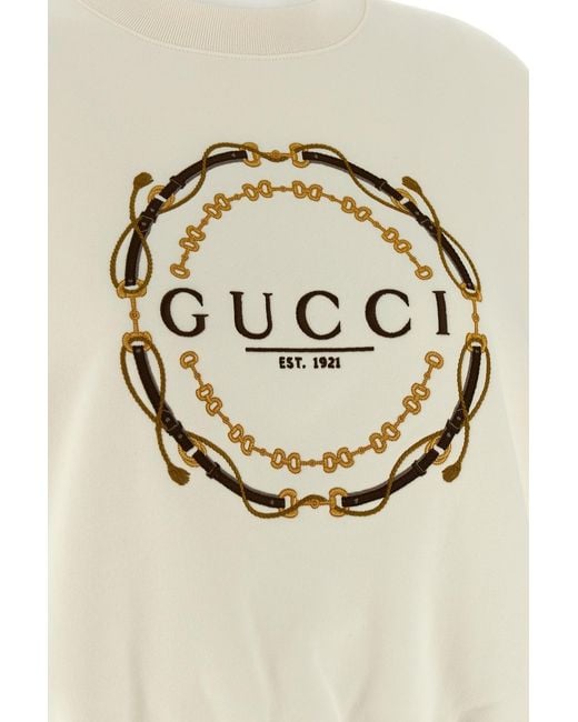 Gucci White Embroidery Sweatshirt