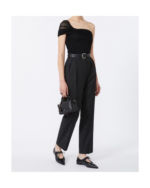 Max Mara Black Viscose Mesh Top