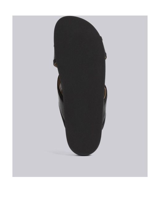 Thom Browne Black Cross-Over Flat Sandals for men