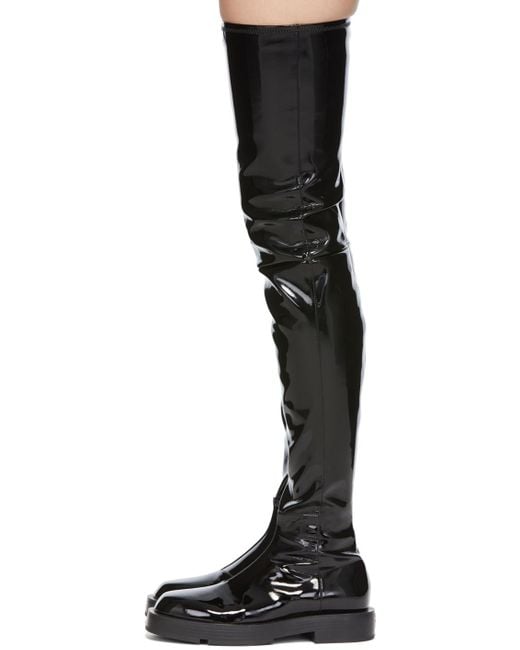 Givenchy Black 4G Plaque Thigh-High Boots