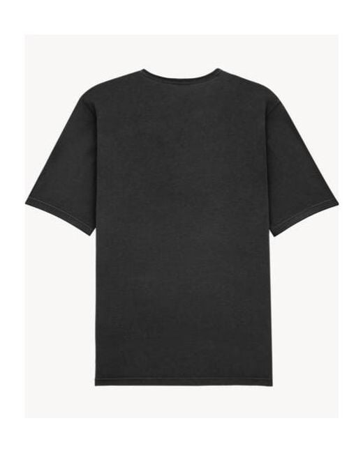 Saint Laurent Black Logo Embroidered Crewneck T-Shirt for men