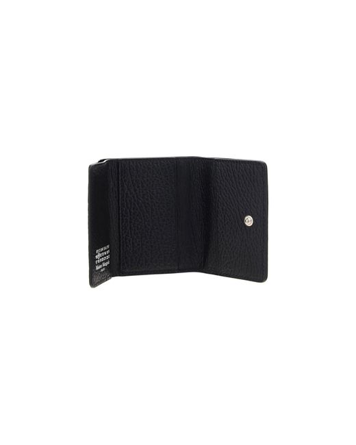 Maison Margiela Black Four Stitch Tri-Fold Cardholder