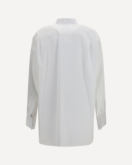 Saint Laurent White Pleated Bib Tuxedo Shirt