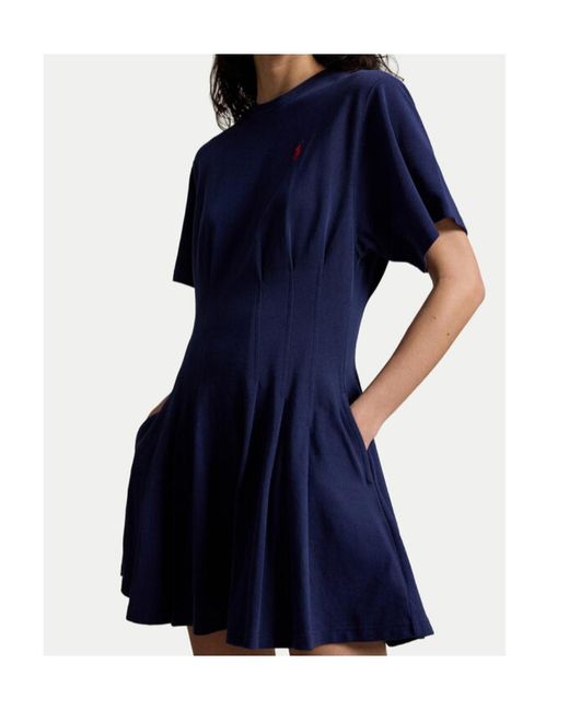 Polo Ralph Lauren Blue Shaped Jersey T-Shirt Dress