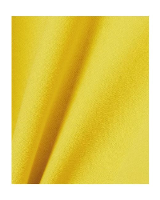Andrew Gn Yellow Strapless Embellished Ruched Plissé-Satin And Crepe Jumpsuit