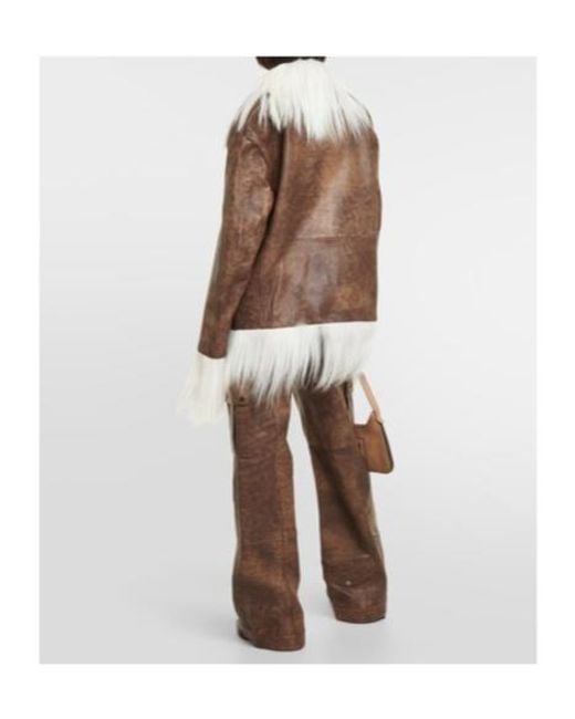Dodo Bar Or Natural Yoyo Shearling-Trimmed Leather Jacket