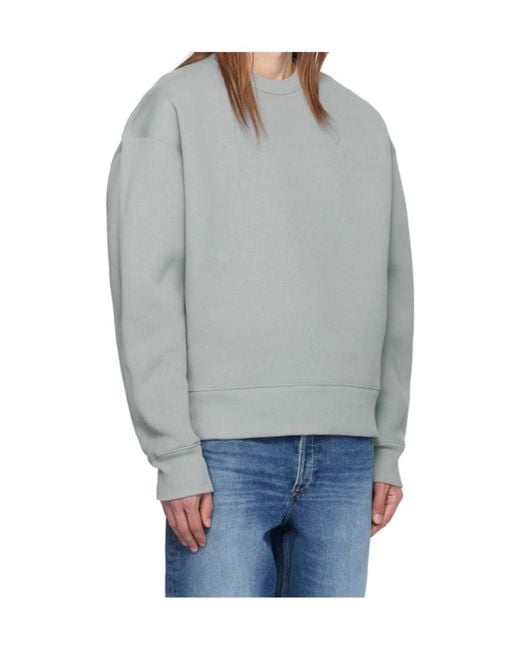 AMI Gray Ami De Coeur Long-Sleeved Crewneck Sweatshirt for men