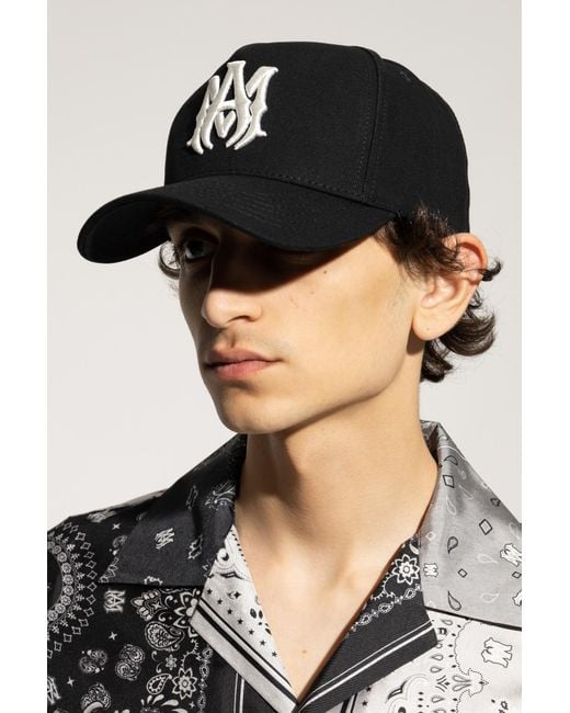 Amiri Black Logo Snapback Hat for men