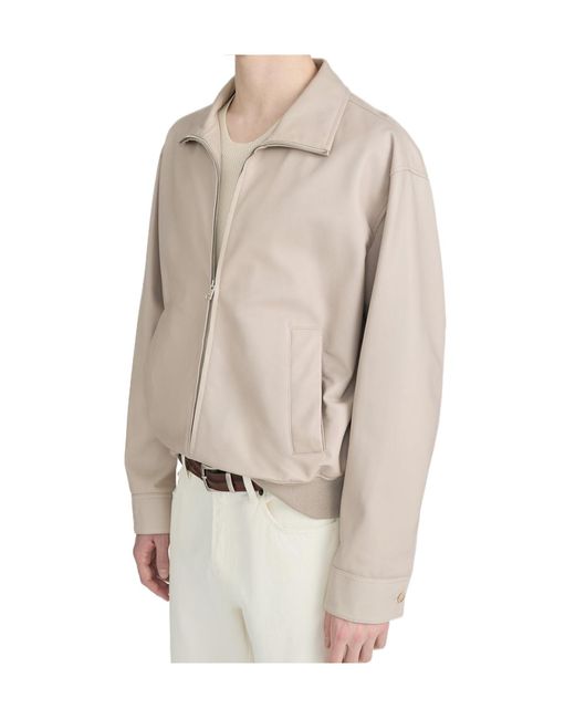 FRAME Natural Long-Sleeved Leather Jacket for men