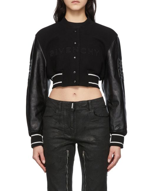 Givenchy Black 4G Cropped Bomber Jacket