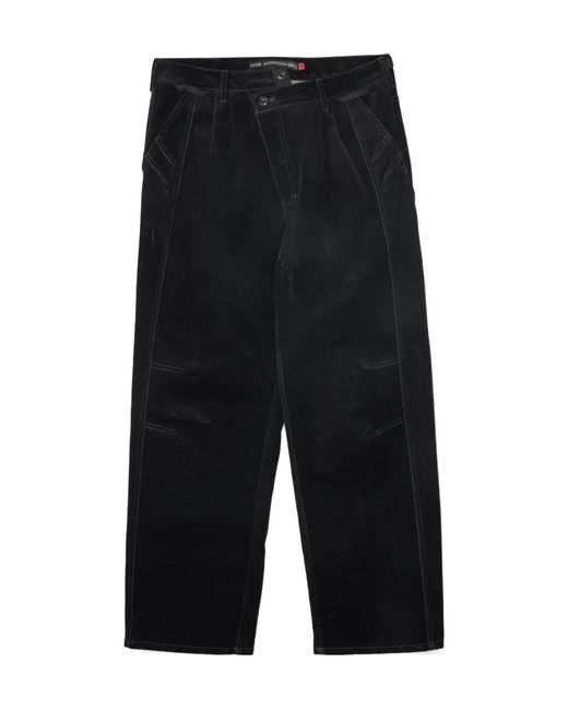 ANDERSSON BELL Black Crossover Carpenter Wide-Leg Track Pants for men