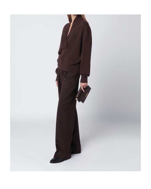 Loulou de Saison Brown Shawl Collar Knitwear