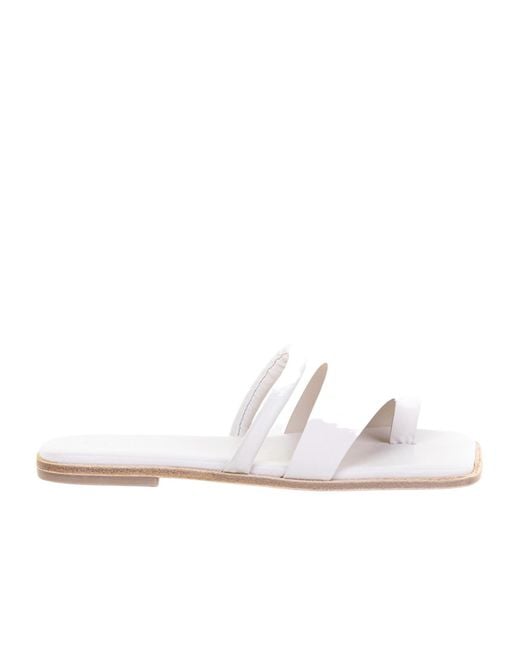 Vic Matié White Square Toe Simple Sandals