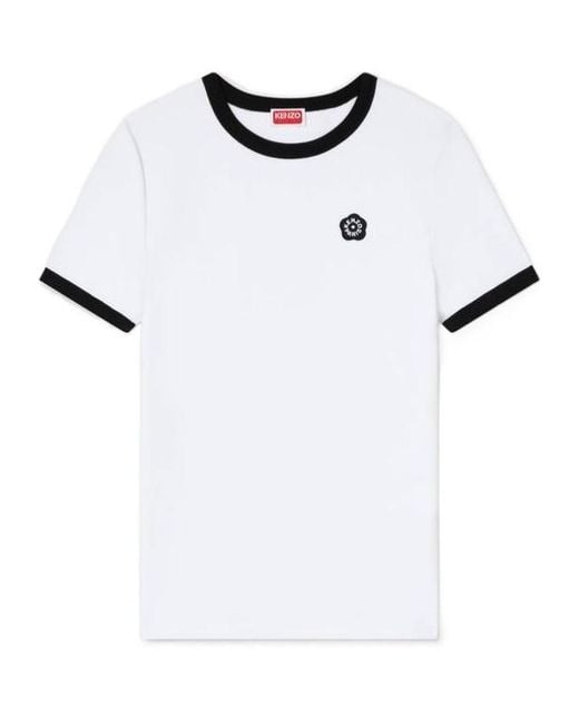 KENZO White Boke Flower 2.0 Embroidered T-Shirt