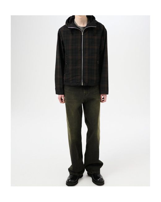 Our Legacy Black Check Hooded Jacket for men