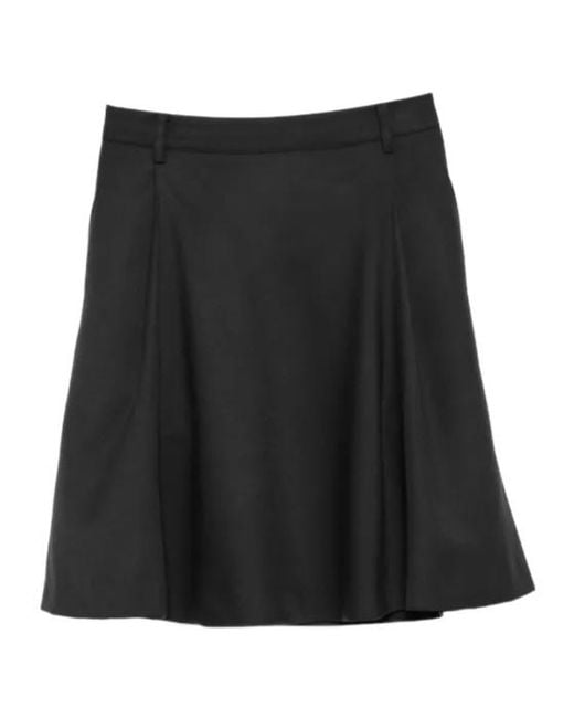 Low Classic Black A-Line Midi Skirt
