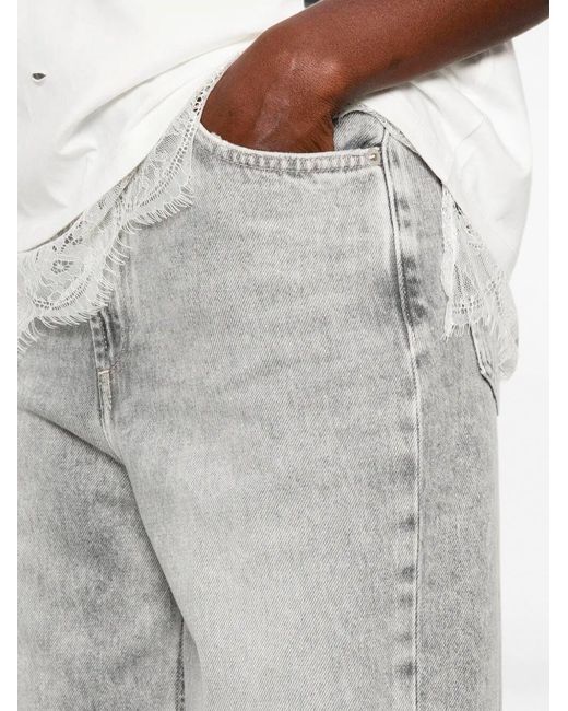 Dondup Gray Bessie Logo Patch Jeans
