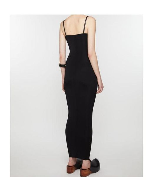 Acne Black Logo Plaque Sleeveless Dress