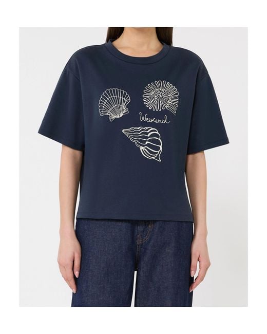 Weekend by Maxmara Blue Wkdsabato Boxy Printed T-Shirt