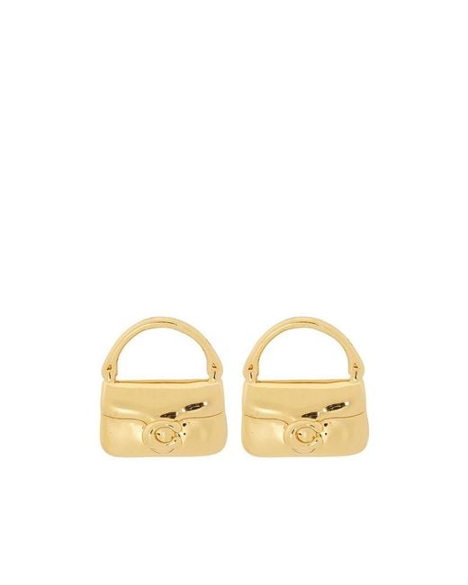 COACH Metallic Handbag Earrings