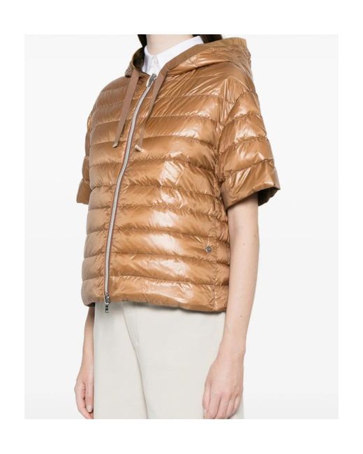 Herno Metallic Short-Sleeved Reversible Down Jacket