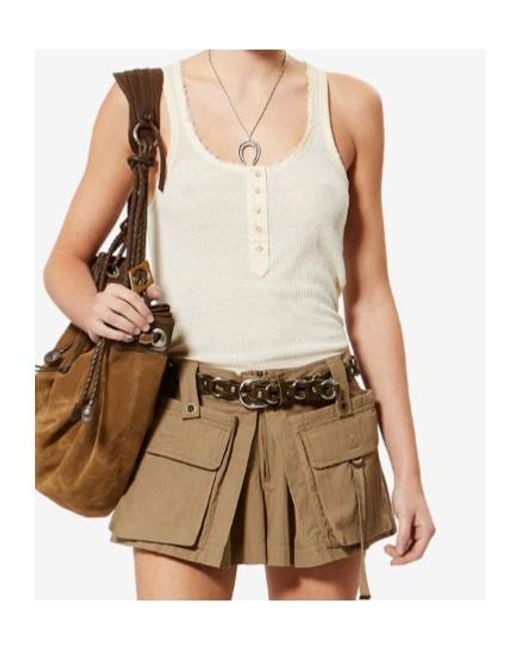 Isabel Marant Natural Silk T-Shirt Helma