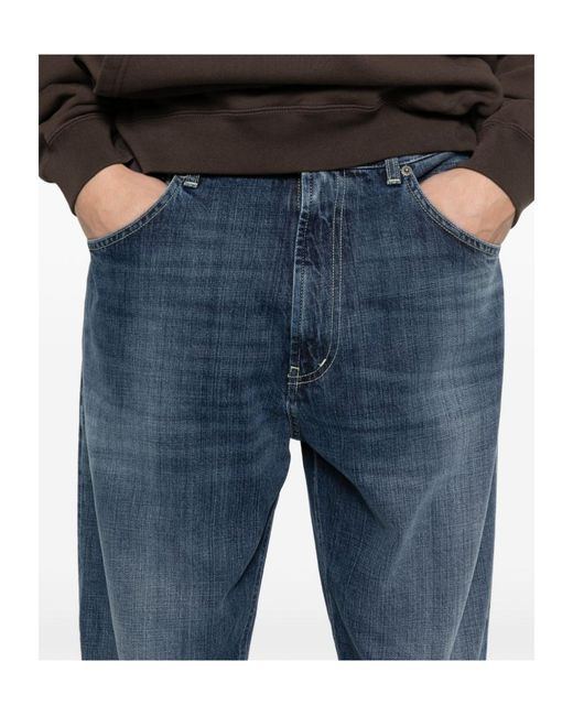 Dondup Blue Cuffed Straight-Leg Jeans for men