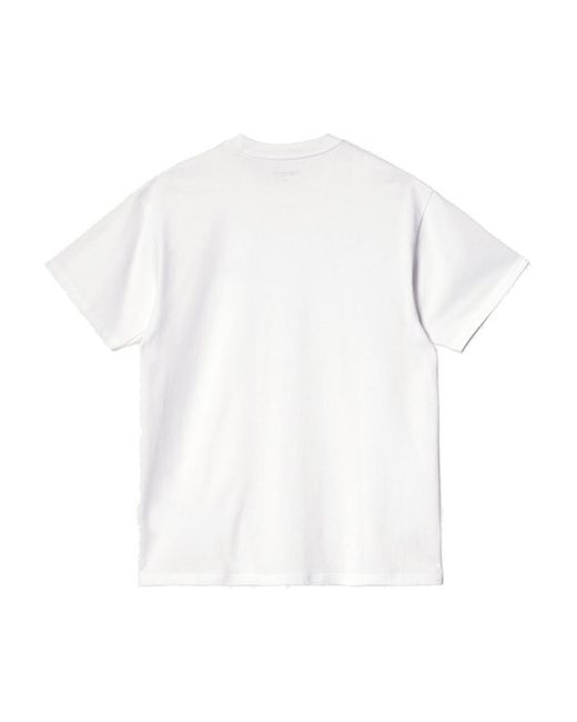 Carhartt White Script Logo Embroidered T-Shirt for men