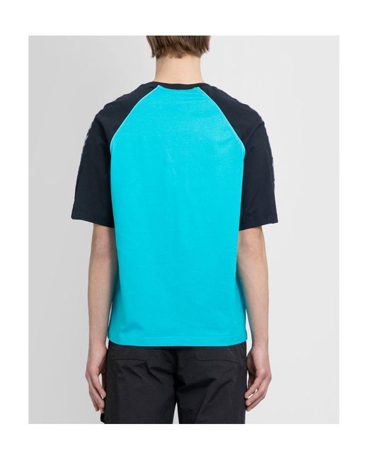 Fendi Blue Logo Tape Crewneck T-Shirt for men