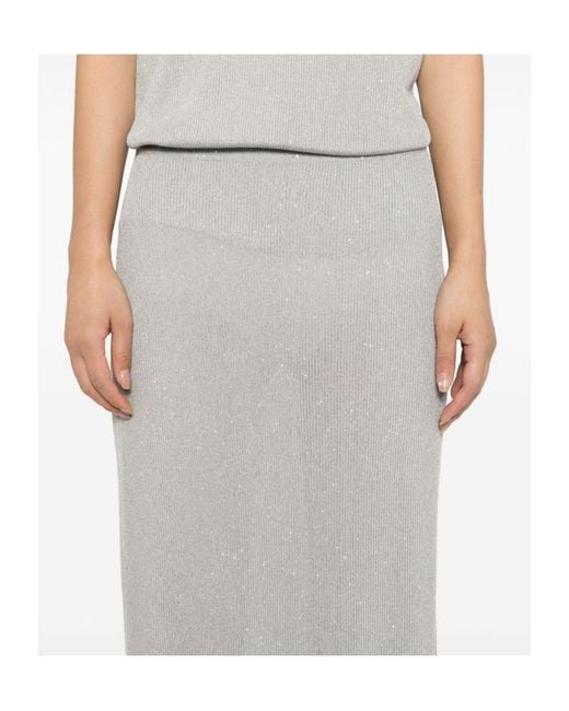 Tom Ford White Sequin-Embellished Ribbed Skirt