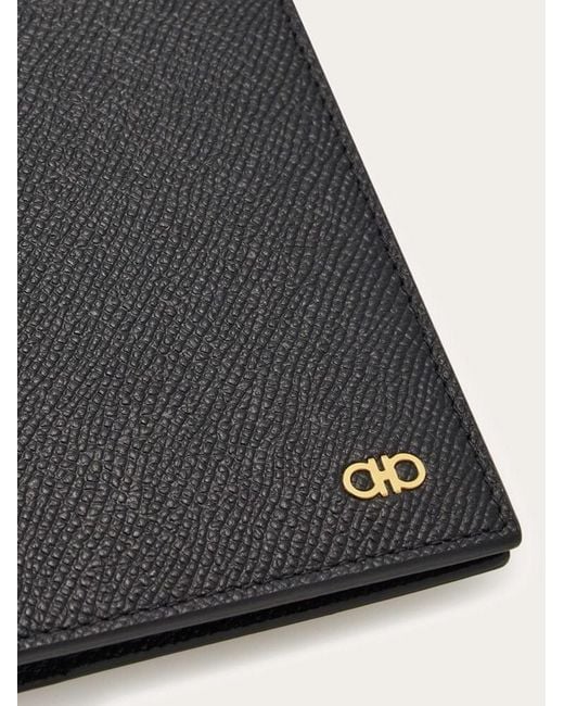 Ferragamo Black Ferragamo Gancini Plaque Bi-Fold Wallet for men