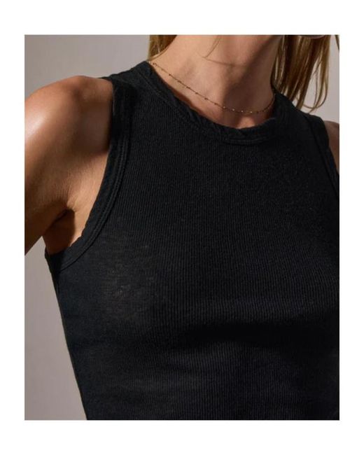 James Perse Brown Ribbed Shell Top