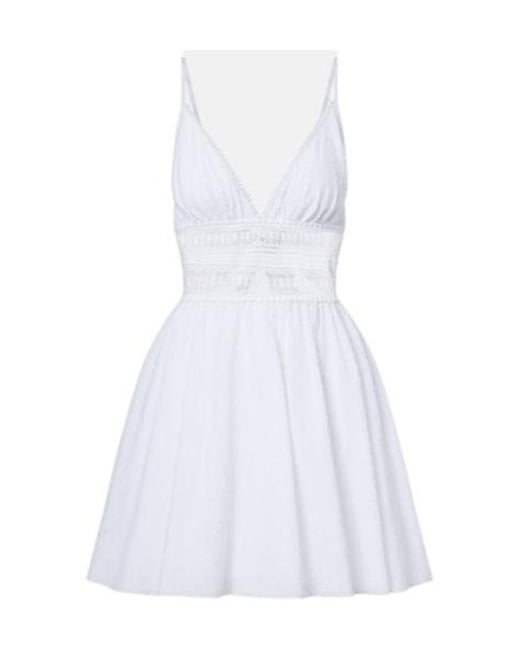 Poupette White Emilie Bow-Detail Cotton Minidress