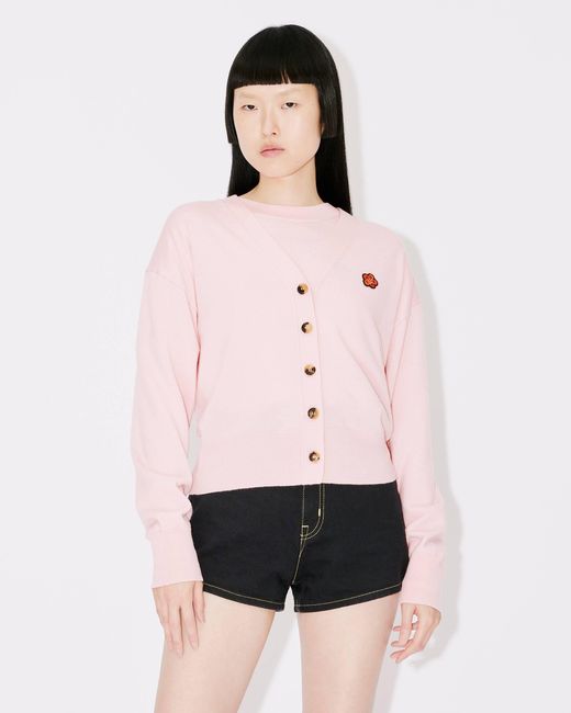 KENZO Pink 'Boke Flower' Wool Cardigan