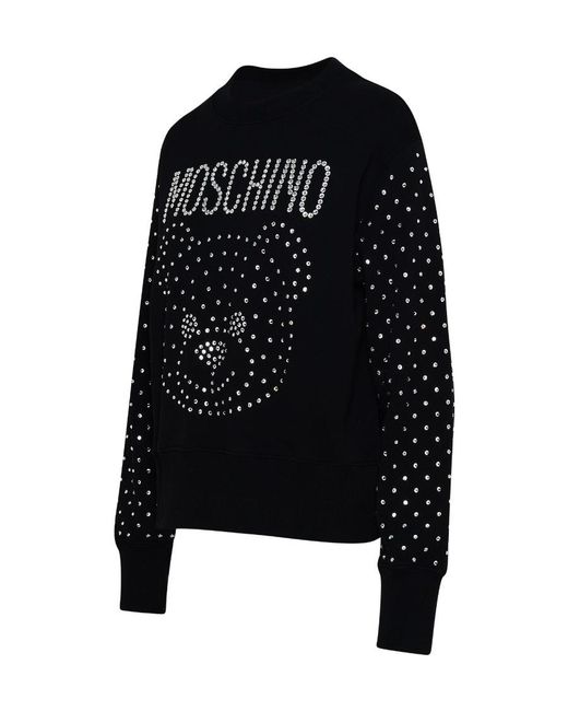 Moschino Black Logo Round-Necked Sweater