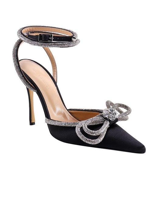 Mach & Mach White Mach Mach Bow Embellished Pointed Toe Pumps