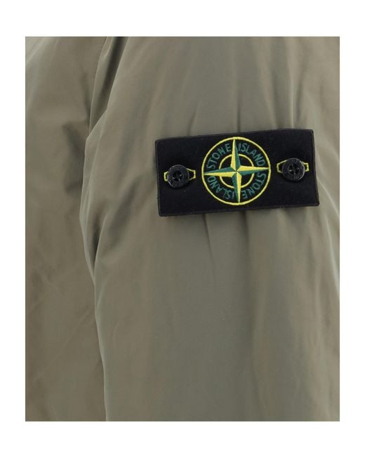 Stone Island Green Padded Micro Twill Jacket for men
