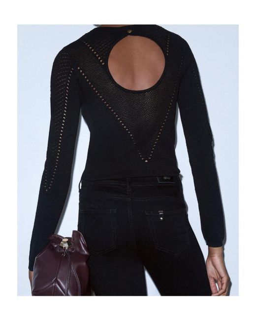 Liu Jo Black Knit Top With Cut-Out