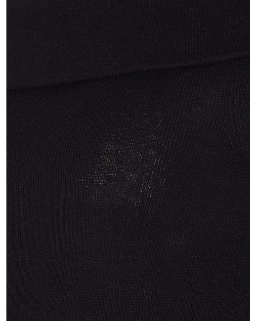 Lisa Yang Black Claudina Off-Shoulder T-Shirt